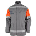 Originele Tsjechische legerjack CZ Civil Defense Gray Field Surplus Reflective Band