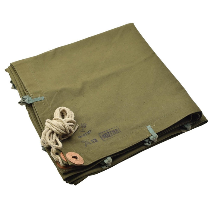 Tente poncho kaki originale de l'armée tchèque, résistante à l'eau, camping vintage à l'extérieur - GoMilitar