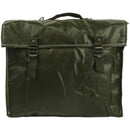 Original Czech army M85 olive drab vinyl military bread bag with shoulder strap, water-repellent and durable design.