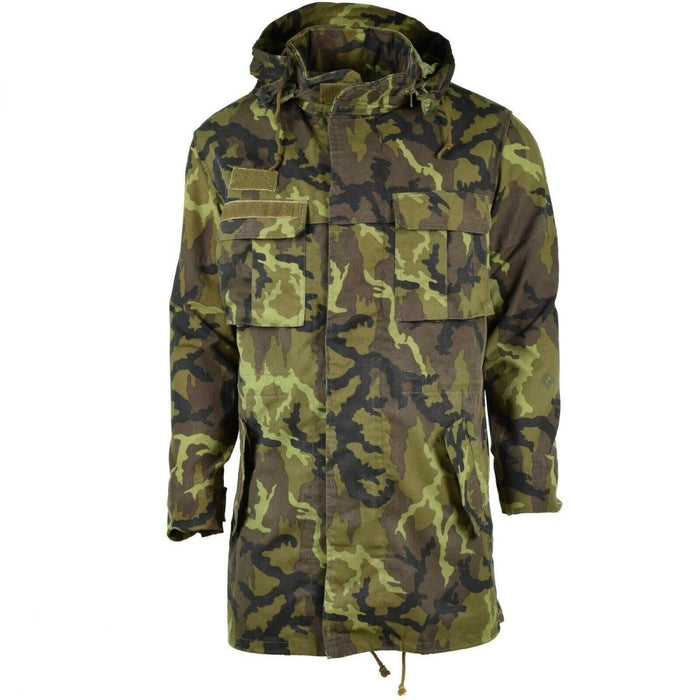 Originele Tsjechische leger militaire gevechts CZ 95 camo veldjasparka met capuchon en meerdere zakken voor buitengebruik