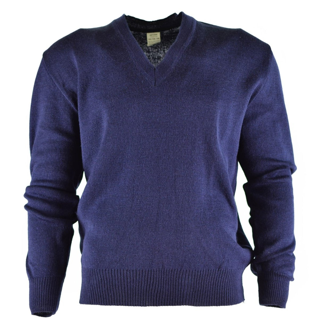 Pull d'origine de l'armée tchèque Pull bleu en laine col V Surplus militaire NEUF