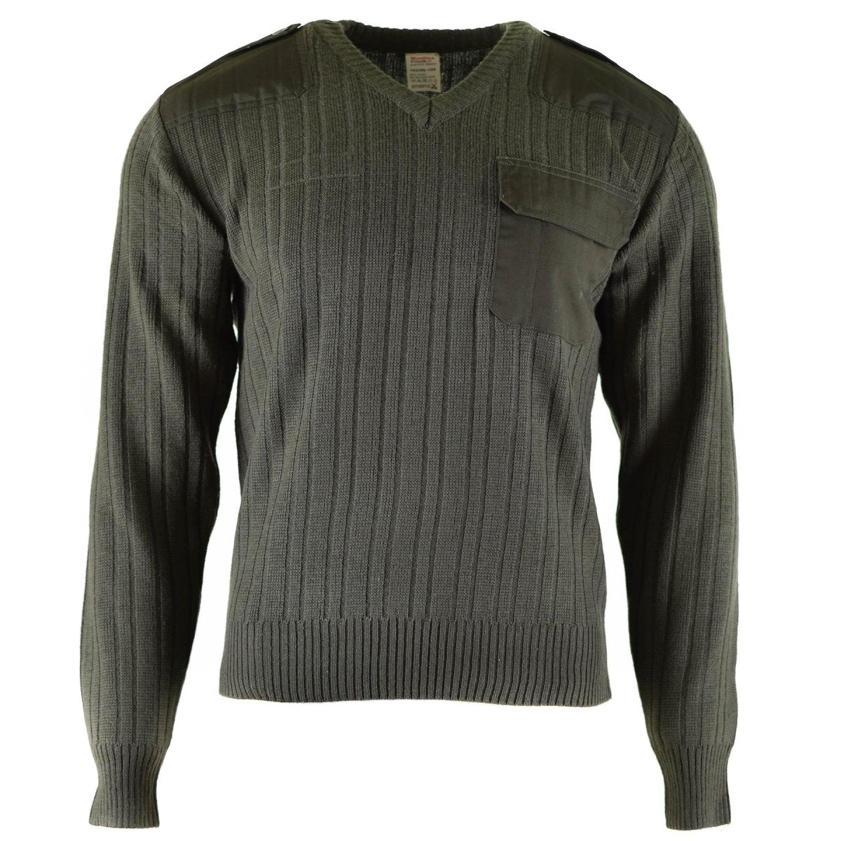 Originele Tsjechische leger trui jumper olijfs saaie wol v-neck militair surplus nieuw