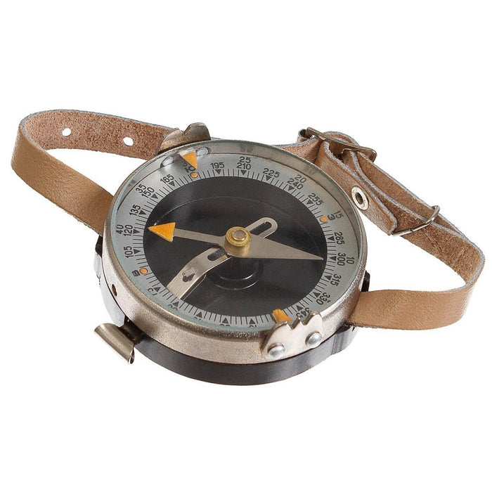 Originele Tsjechische militaire armband kompas kaartmaat lederen band bruin met bruin lederen band voor gebruik buitenshuis