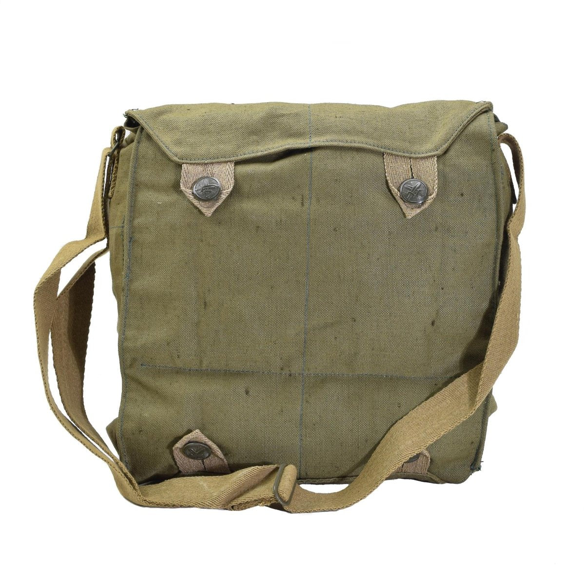 Origineel Tsjechisch militair gasmasker schoudertas groen canvas vintage surplus nieuw