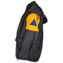 Original Danish M84 civil defence jacket in grey with orange and blue emblem, durable military surplus outerwear.