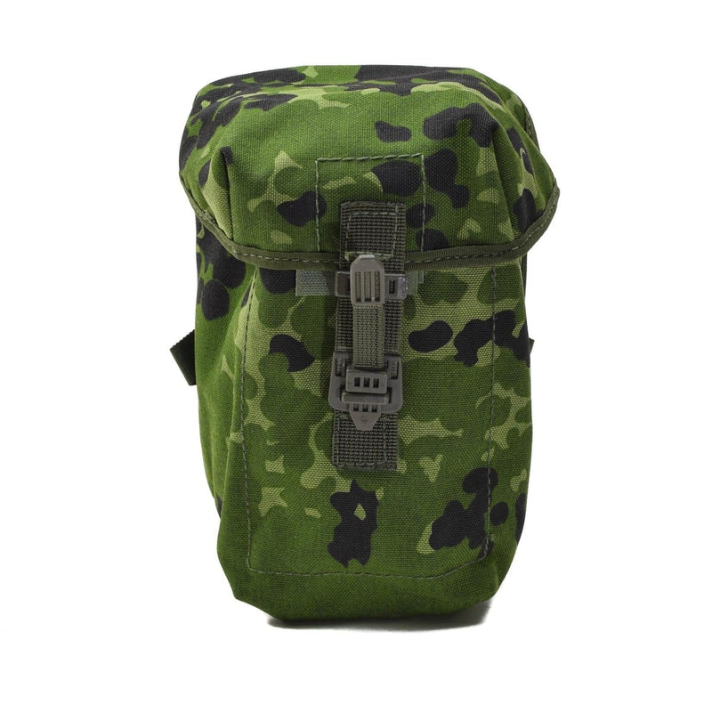 Original Danish military flask canteen pouch in universal DK camouflage with secure buckle closure and durable fabric design