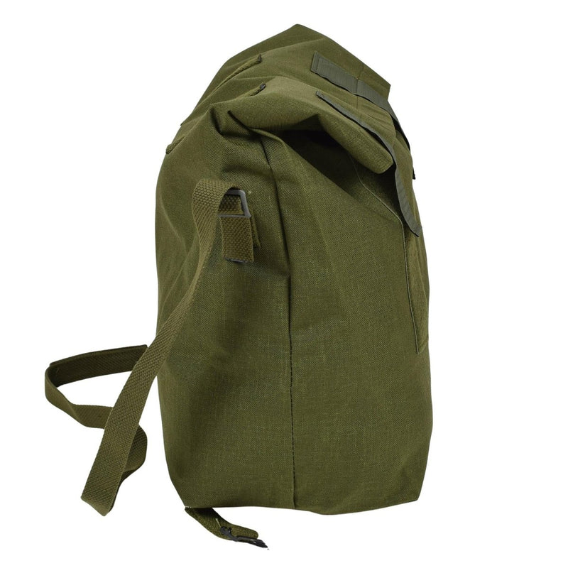 Originele Deense militaire schoudertas Roll-top nylon PVC gecoate olijf