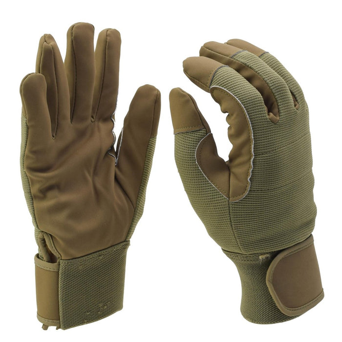 Gants tactiques militaires danois originaux d'hiver isolés en polycoton marron sable - GoMilitar