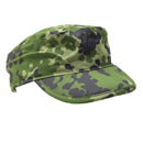 Original Danish military M84 camouflage field cap with folding ear flaps for lightweight outdoor protection and style
