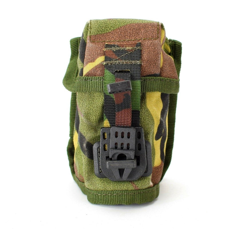 Original Dutch army tactical grenade pouch MOLLE bag in woodland DPM camouflage with durable buckle closure