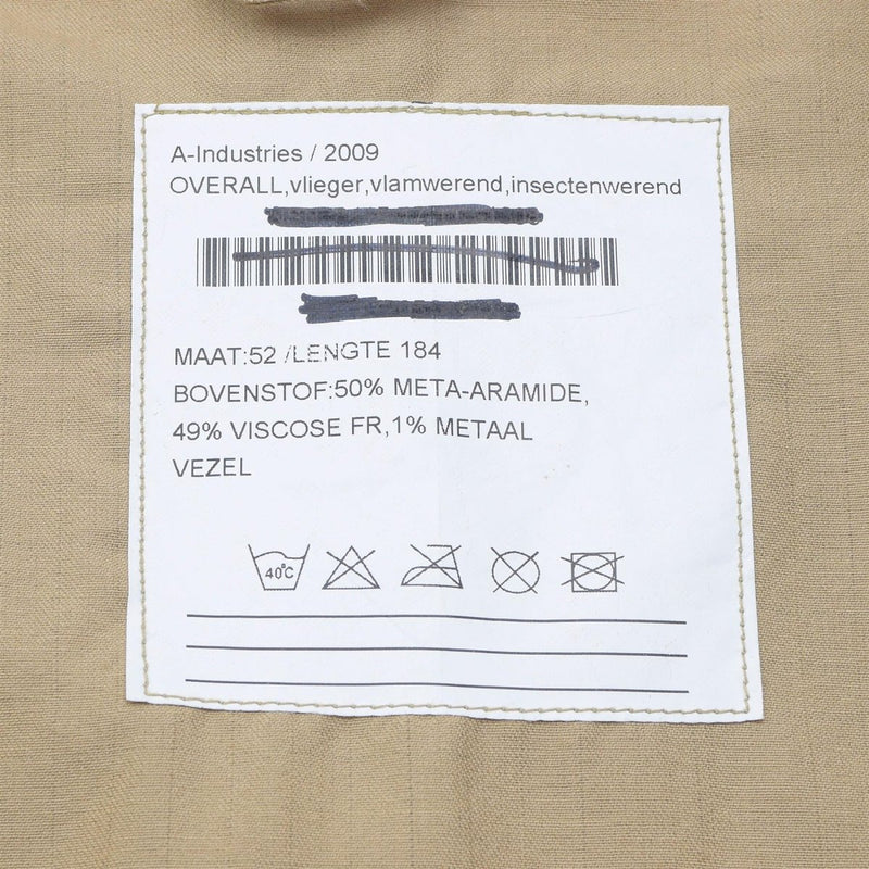 Original Dutch army pilot coverall khaki air force jumpsuit military aramid NEW - GoMilitar