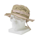 Original Dutch military boonie hat with desert DPM camouflage, wide brim, and neck strap for sun protection.