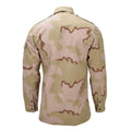 Chemise de campagne militaire néerlandaise originale, fermeture à bouton-pression, camouflage désert 3 couleurs