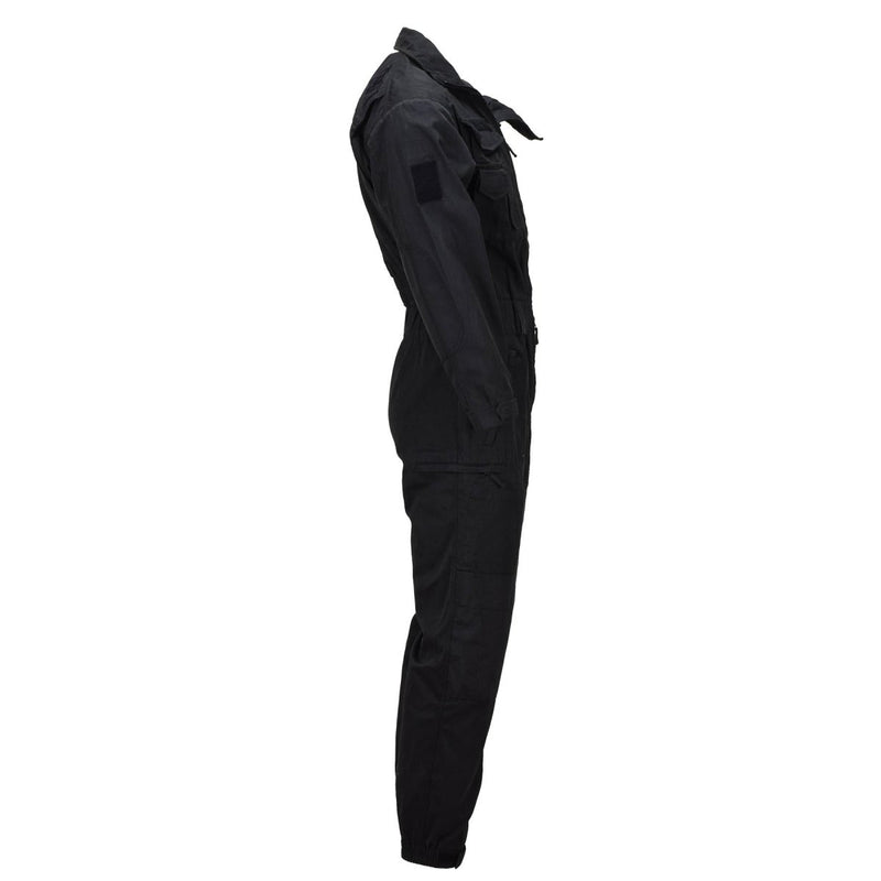 Original Dutch Military Flight Coverall Reinforced Knees Double Zipper Black - GoMilitar