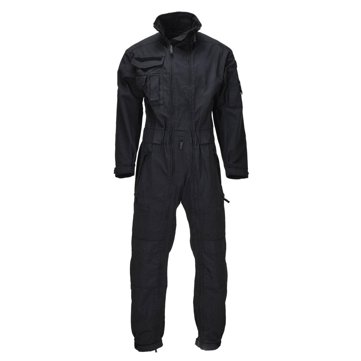 Combinaison de vol militaire néerlandaise originale, genoux renforcés, double fermeture éclair, noire