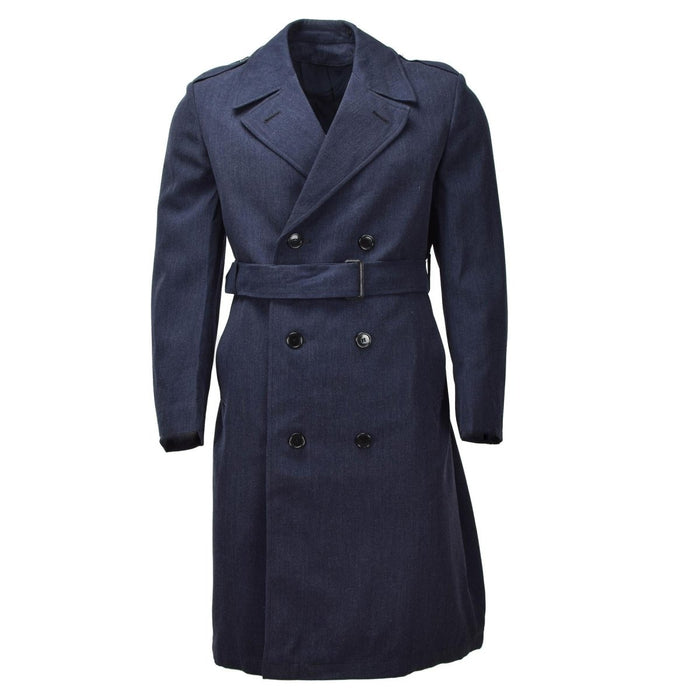 Originele Nederlandse militaire formele kledingjas met dubbele rij knopen en riem blauw - GoMilitar