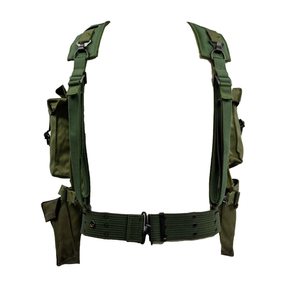 Originele Nederlandse Militaire M58 Webbing Patroon 35L Rugzak Geperforeerde Riem Olijf