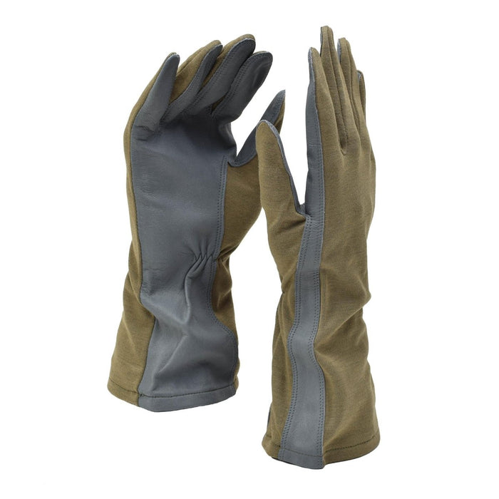Originele Nederlandse militaire olijfkleurige handschoenen leer hittebestendig aramide warmer NIEUW - GoMilitar