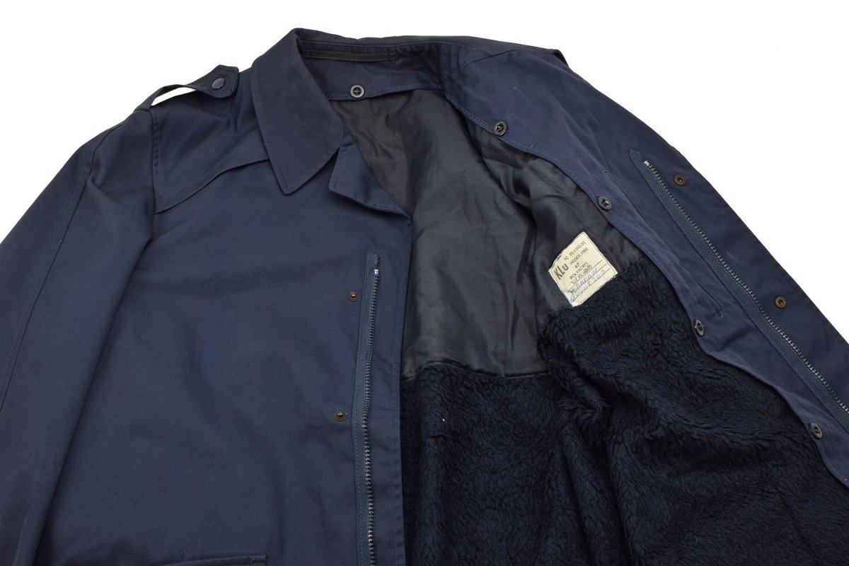 Parka militaire néerlandaise originale doublée polaire, veste militaire pour temps froid, bleu