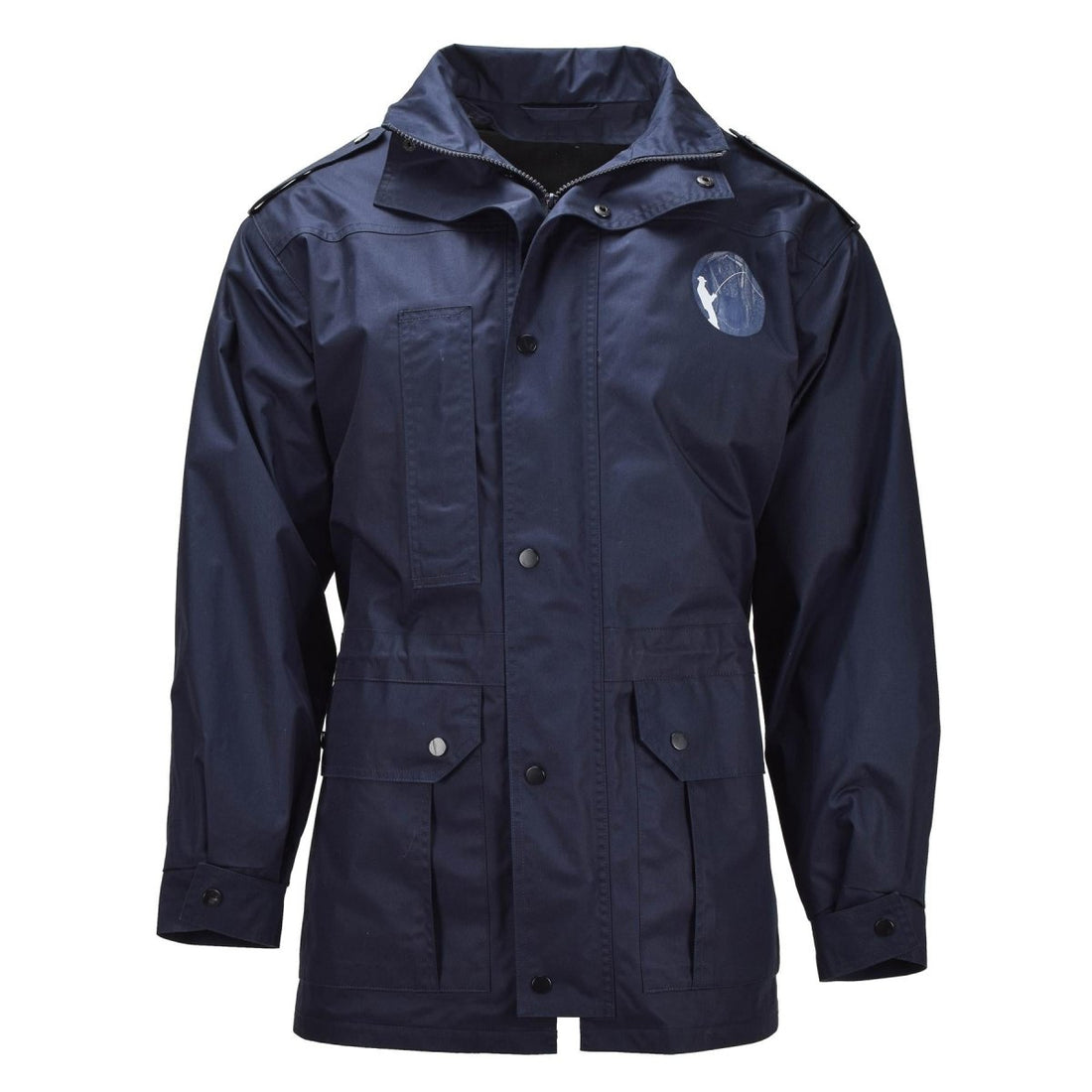 Parka Militaire Néerlandaise Originale Plusieurs Poches Col Haut Logo Pêcheur Bleu