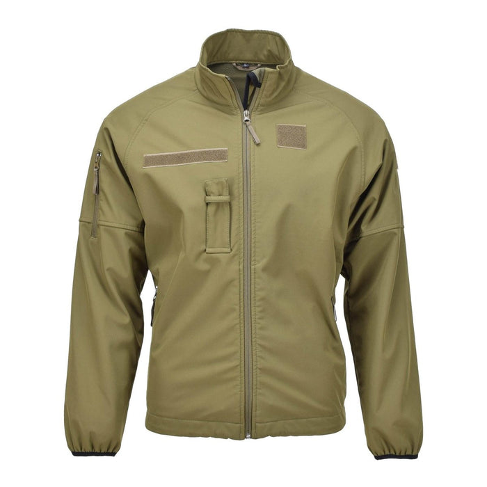 Origineel Nederlands Militair softshell jack in olijfgroen met zakken met ritssluiting en geventileerde oksels voor ademend vermogen en duurzaamheid