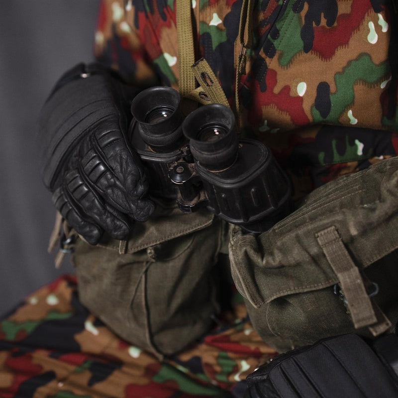 Originele Nederlandse militaire tactische gevechtshandschoenen leren knokkelbescherming zwart