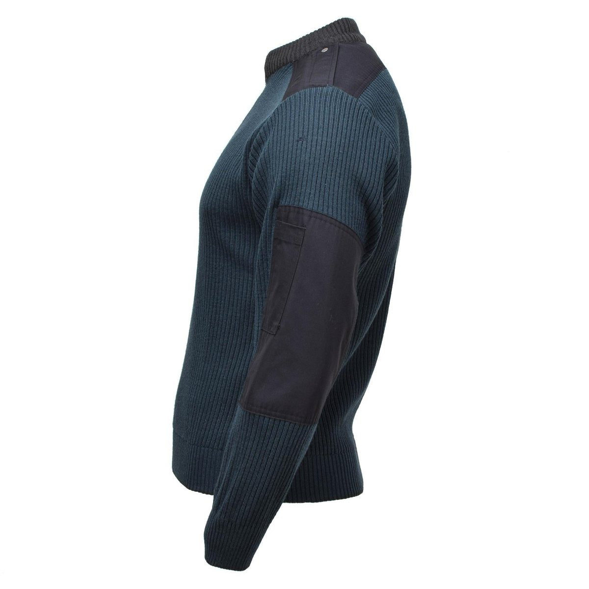 Original Dutch Military Troyer Sweater Rib Knit Quarter Zip Vert Pétrole