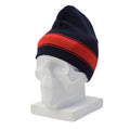 Bonnet de montre d'hiver en laine militaire néerlandais original, bonnet à rayures bleu foncé et rouge