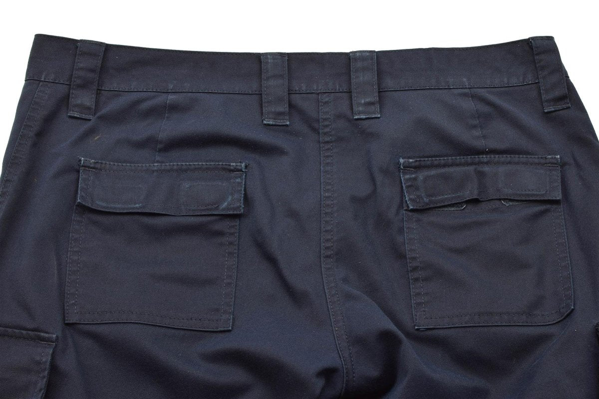 Originele Nederlandse militaire werkbroek vrouwen versterkte knieën vrachtzakken blauw