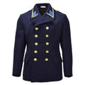 Original militaire est-allemand VM Greatcoat double boutonnage vintage bleu
