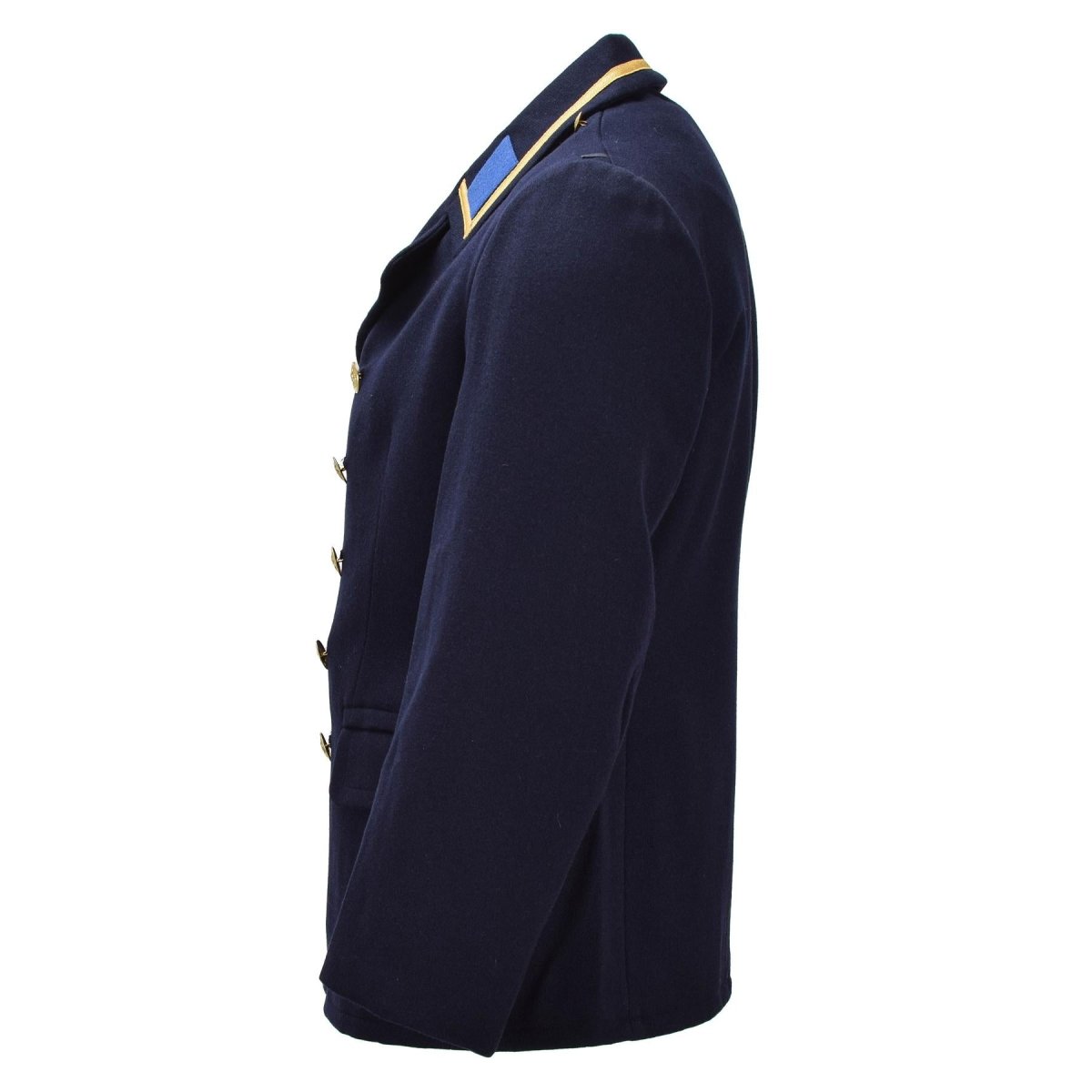 Original militaire est-allemand VM Greatcoat double boutonnage vintage bleu