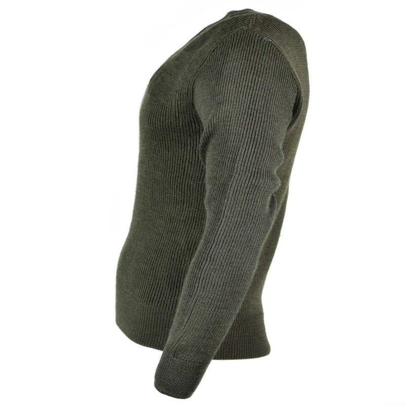 Original French army sweater pullover Jumper Chlorofibre V - neck wool - GoMilitar