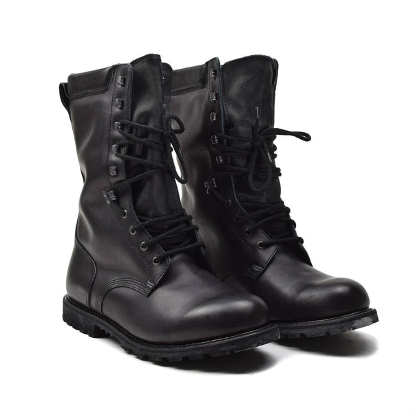 Original French Military boots waterproof genuine leather mid calf army footwear - GoMilitar