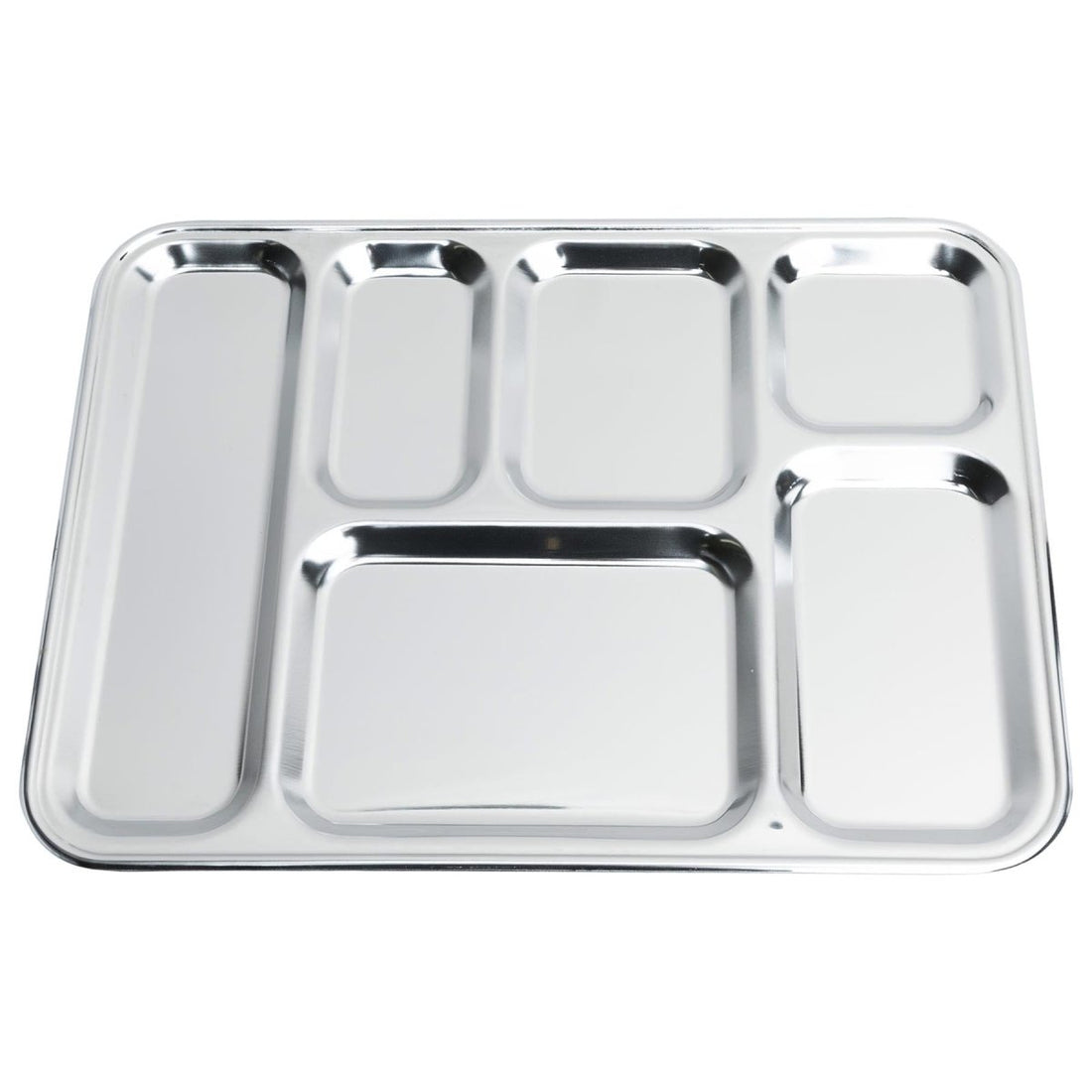 Plateau de nourriture militaire français original en acier inoxydable séparateur de nourriture mess hall NEUF