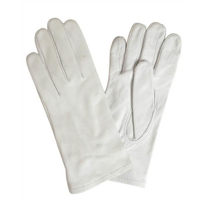 Originele witte leren paradehandschoenen van het Duitse leger, middellang, formeel militair overschot, duurzaam en elegant ontwerp.