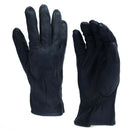 Pair of black genuine leather gloves designed for durability and tactical use with elastic wristbands