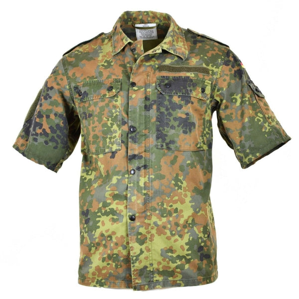 Original German army shirt zipped flecktarn short sleeves combat BW Army issue - GoMilitar