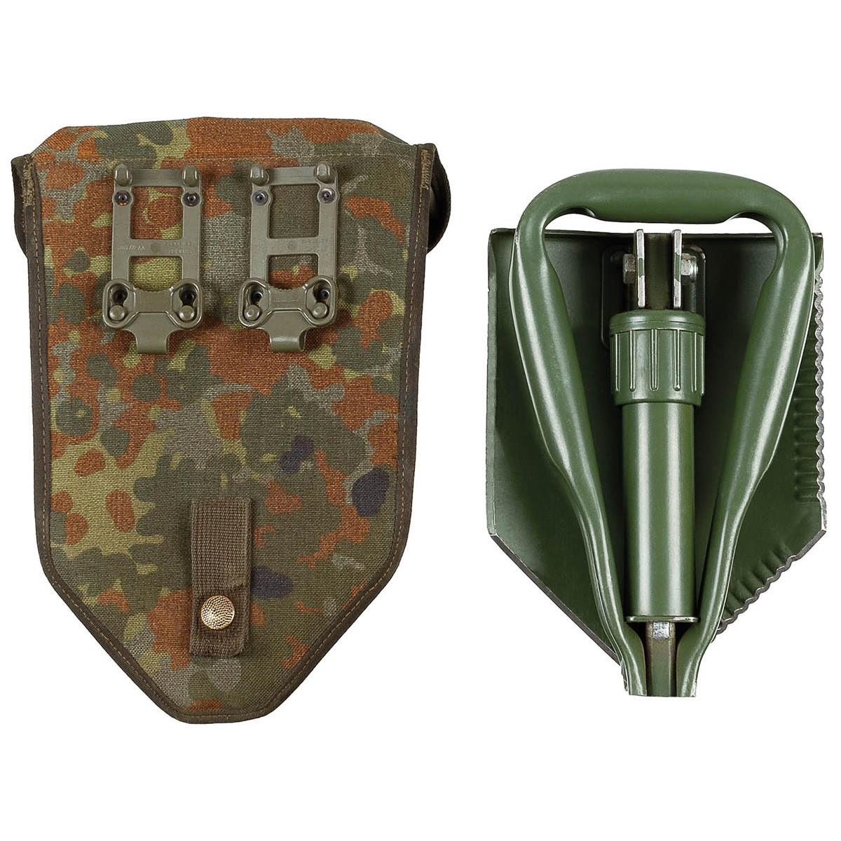 Pelle pliante d'origine allemande de l'armée BW. Pelle verte de survie en plein air