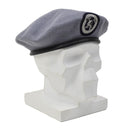Original German Fire Department Beret Cap Embroidered Fabric Badge Gray - GoMilitar