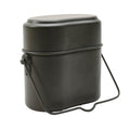 Kit de désordre militaire allemand original en aluminium en 3 parties avec couvercle et récipient olive