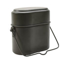 Kit de désordre militaire allemand original en aluminium en 3 parties avec couvercle et récipient olive