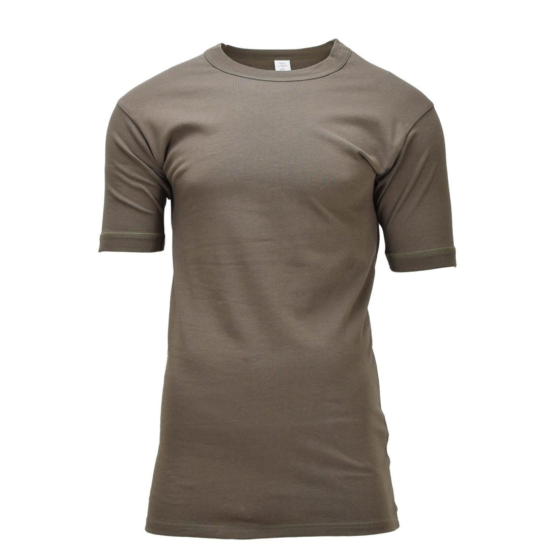 Maillot de corps thermique militaire allemand original en coton à manches courtes, surplus olive