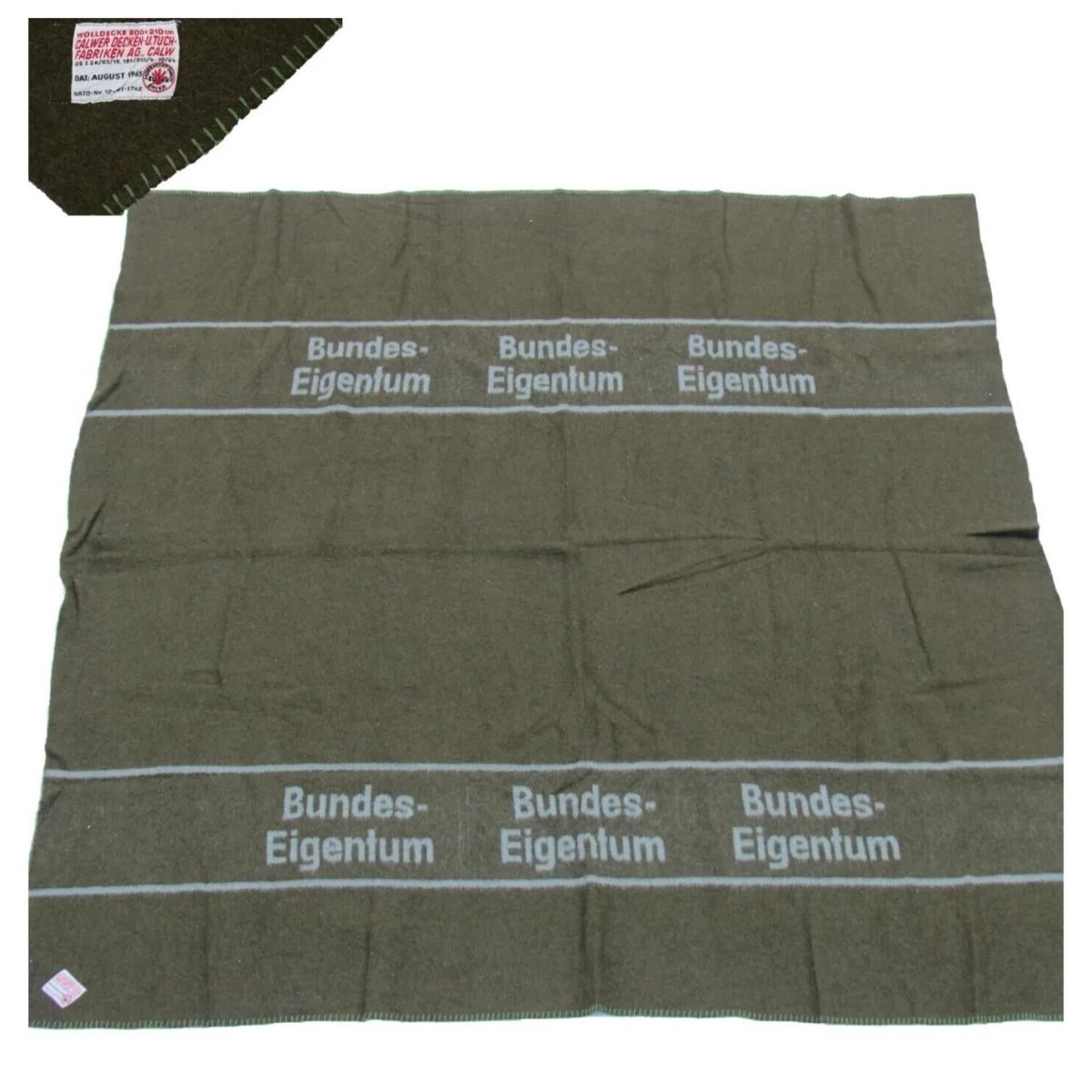 Originele Duitse militaire wollen deken 210x200cm Bundeswehr-stijl bruin