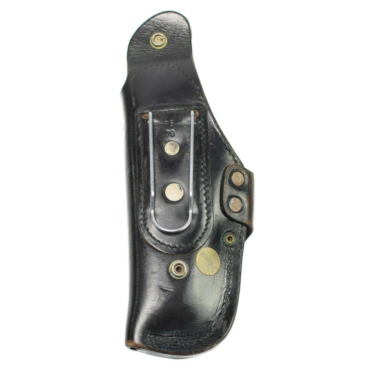 Étui de pistolet de police allemand d'origine en cuir noir