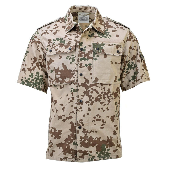 Chemise de campagne BW originale de l'armée allemande, chemisier à manches courtes camouflage Tropentarn - GoMilitar