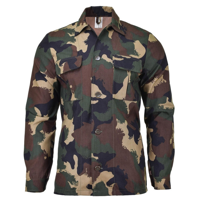 Origineel camouflage gevechtsveldblouse van het Hongaarse leger, militair overtollig overhemd met zakken aan de voorkant en knoopsluiting