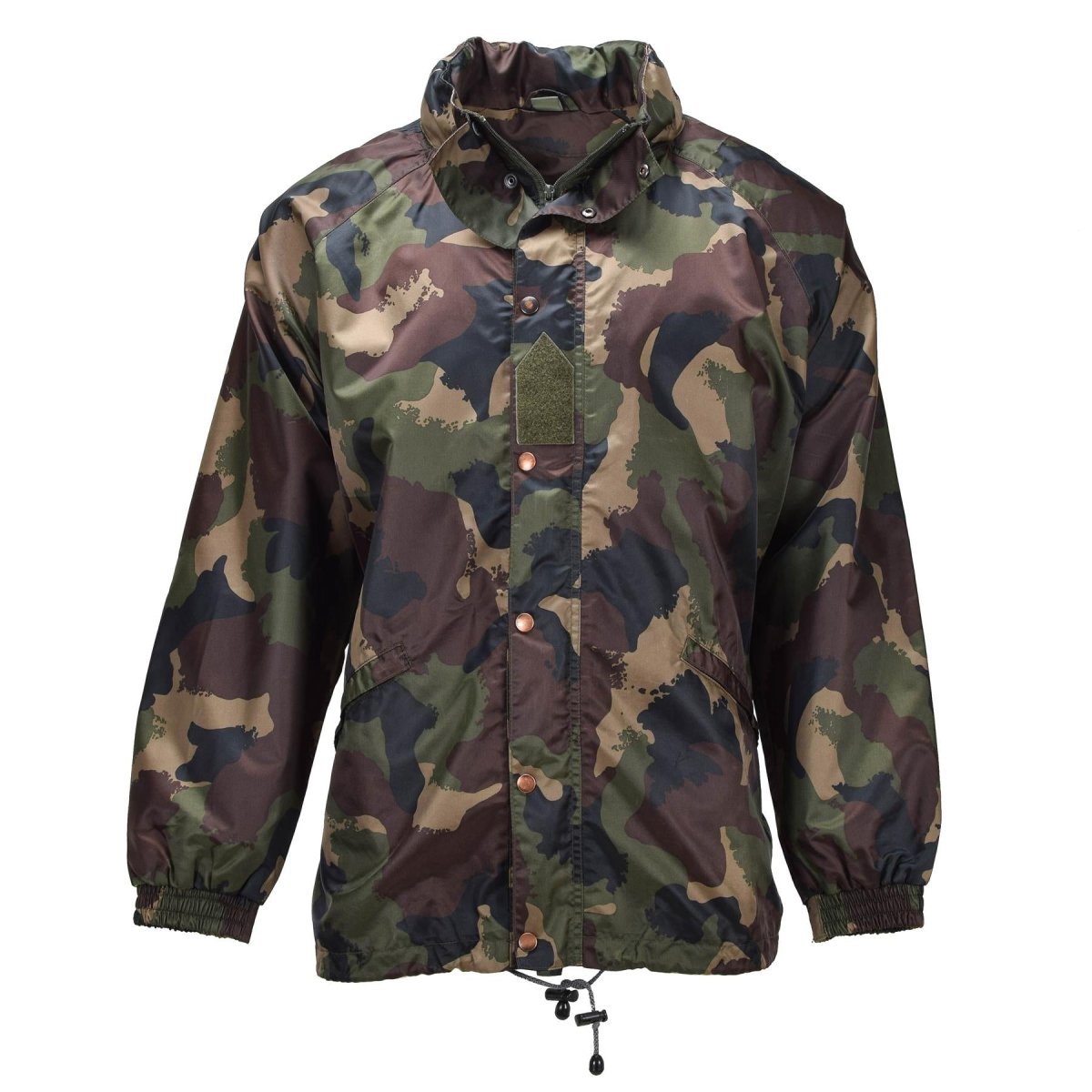 Originele Hongaarse militaire waterdichte jas oprolbare capuchon met knoopflap M93 Camo