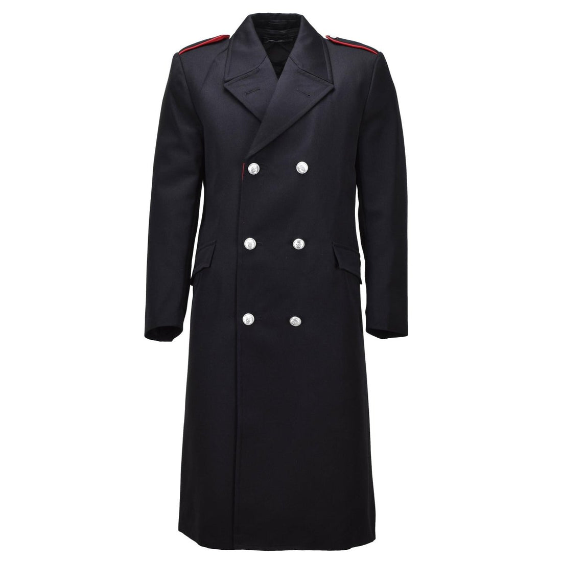 Originele Carabinieri-wollen jas van het Italiaanse leger, uniform met dubbele rij knopen, zwart