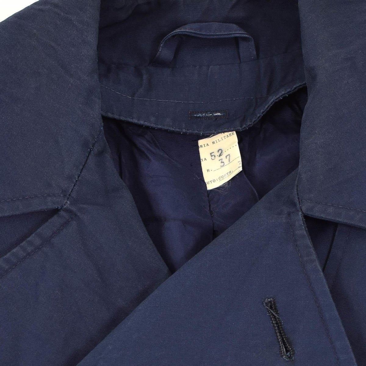 Manteau de pluie original de l'armée italienne de couleur unie bleu kaki