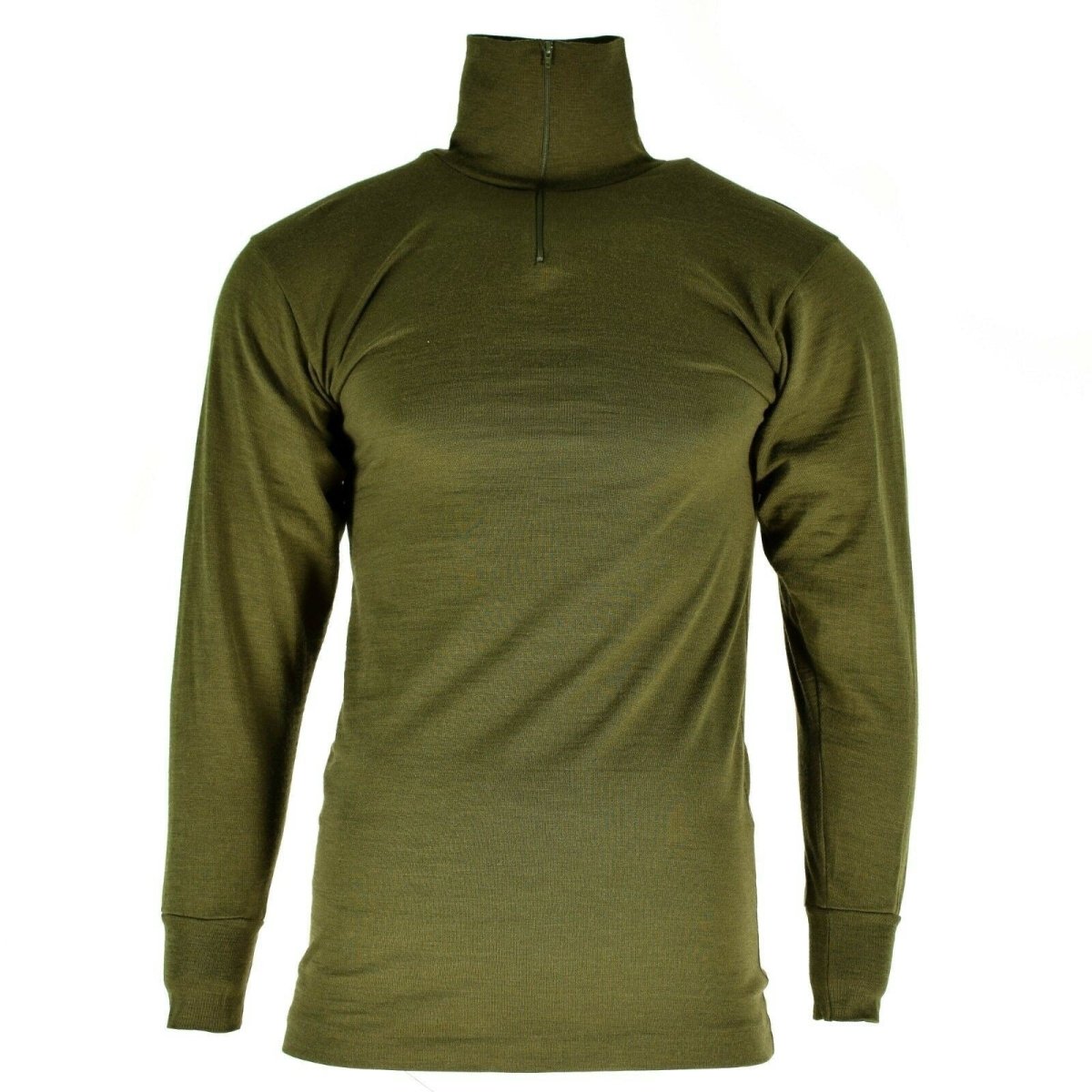 Origineel Italiaans leger tricot shirt ritssluiting onderhirt f1 thermische groene od nieuw